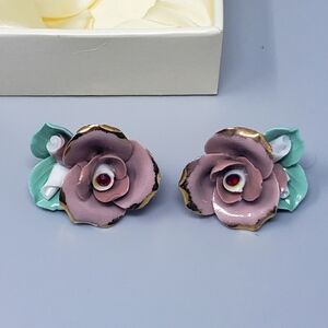 Capodimonte Vintage Clip-On Earrings